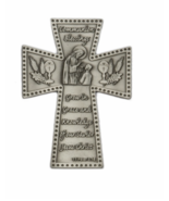 5&quot; FINE PEWTER HAND FINISHED COMMUNION GRACE WALL CROSS - £31.59 GBP