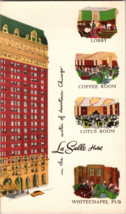 Vtg Postcard La Salle Hotel, Downtown Chicago, IL. - £5.80 GBP