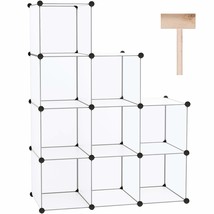 Cube Storage, 9-Cube Plastic Closet Cabinet Organizer, Diy Stackable Bookshelf,  - £43.49 GBP