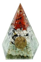 Reiki Orgone Pyramid Large Flower Of Life Hexagonal 3 Gemstone Orgonite UK - £19.67 GBP