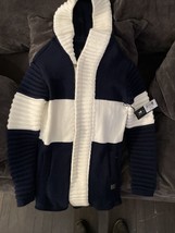 Makobi Navy /White Sweater Two Tone Long Size M - £51.28 GBP