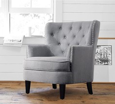 Atlas Mid-Century Modern Lounge Arm Cozy Upholstered Tufted Accent Chair With So - £424.51 GBP