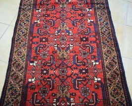 3&#39;7 x 9&#39;6 Geometric Vintage Handmade Oriental Carpet Wool Runner Area Rug 4 x 10 - £447.94 GBP
