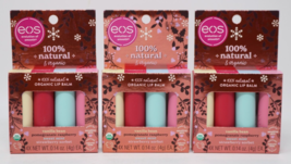 EOS 100% Natural &amp; Organic Lip Balm Sticks Lip Care Variety Pack Lot of 3 NEW - £19.09 GBP