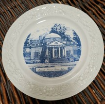 Monticello Thomas Jefferson souvenir Plate Blue White  Conrad Crafter 10&quot; - £9.34 GBP