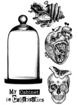 Skull Heart Display Curiosities Clear Silicone Stamp Scrapbooking Card Making - £10.15 GBP