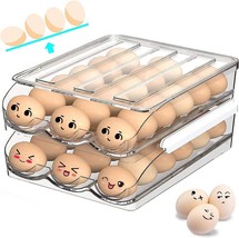Egg Holder For Refrigerator, Pack Of 2 Egg Container with lid, 36 Egg (2 Layers) - £7.85 GBP