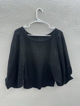 Heart-n-crush Womens Sweater Size Medium Black Open Knit Arms - $18.48