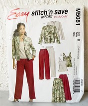 McCall&#39;s Jacket Top Skirt Pants Sewing Pattern M5081 Misses&#39; Sizes 14-20 Uncut - £7.53 GBP