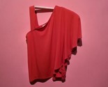 Chicos Red Top 1 Ruffle One Cold Shoulder Top 3/4 Sleeve Runaway Red NWT... - $24.75