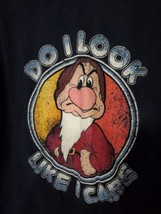Authentic Walt Disney Brand Mens T Shirt Grumpy Do I Look Like I Care Sz... - £9.30 GBP