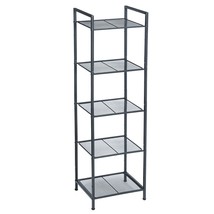 5-Tier Storage Rack, Bathroom Shelf, Industrial Style Extendable Plant Stand Wit - £56.14 GBP