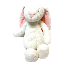 Mudpie Soft Plush White Pink Bunny Rabbit Stuffed Animal Floppy Lovey Easter 15&quot; - £14.86 GBP