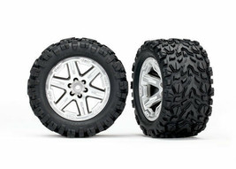 Traxxas 6773R Tires &amp; wheels assembled glued 2.8 RXT satin chrome wheels... - $47.49