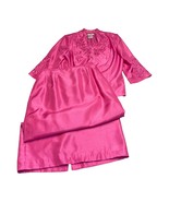 Plaza South Skirt Suit Women&#39;s 12 Pink Polyester Satin Embroidered Long ... - $58.04