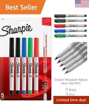Permanent Markers, Ultra Fine Point, Assorted Colors, 5 Count - $8.10