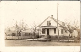RPPC House with Huge Greenhouse 1916 Real Photo Postcard G26 - $19.95