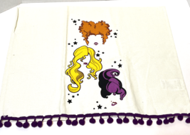 Disney Spirit Halloween Hocus Pocus Cotton Dish Towel Multicolor with Pom Poms - £11.75 GBP