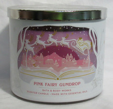 Bath &amp; Body Works 3-wick 14.5 oz Jar Scented Candle PINK FAIRY GUMDROP ess oils - £31.35 GBP