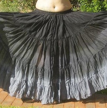 Black Charcoal Grey 25Yard Tribal BellyDance ATS Gypsy Skirt - £80.41 GBP