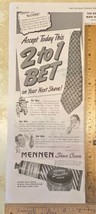 Vintage Print Ad Mennen Shave Cream Necktie Man Shaving Bet 1940s 13.5&quot; ... - £6.98 GBP