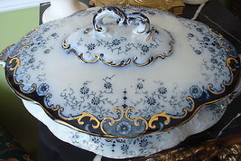 Chiswick Flow Blue Tureen Ridgways England c1900s, 5 1/2&quot; tall by 11 &quot; [*110] - £301.65 GBP