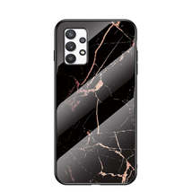 Anymob Samsung Black And Red Crack Marble Pattern Case Shockproof Glass Case - £21.16 GBP