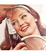 1962 Pepsi Cola Tennis Advertisement Soda Pop Young Beautiful Woman HM2J - €26,06 EUR