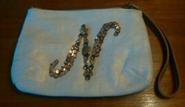 Anthropologie Monogram N Wristlet Clutch Purse Linen Wool  KK - $7.08