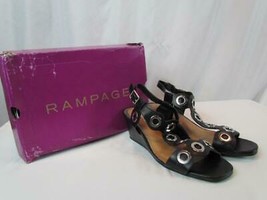 NIB Rampage Stacked Wedge Heel With Buckle And Circle Decorations 9M - £23.47 GBP