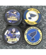 Lot Of 4 St. Louis Blues Hockey Pucks Jake Allen Vladimir Tarasenko NHL ... - $34.28 CAD
