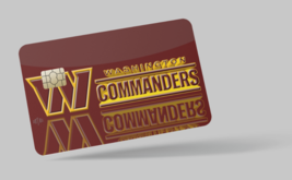 Washington Commanders , Nfl , 2 Pc Credit Card Skin &amp; Debit Card,Trolley &amp; Gym - $7.99