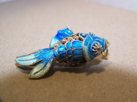 Vintage Cloisonne Enamel Fish Articulated 1 3/8&quot; - $13.50