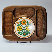 Vintage HIMARK Retro Flower Wood Charcuterie Board Cheese Snack Buffet T... - $22.79