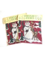 Lot of 2 Tapestry Patch Ideas Panel Snowman 9&quot; x 9&quot; Pillow Wall Hanging ... - $267.29 MXN