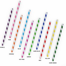 Paper straws party multicolor purple pink green orange blue yellow red 2... - £9.59 GBP