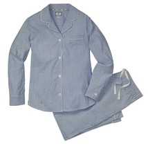 Petite Plume Seersucker Stripe Pajamas French Blue Pajama Set Womens Siz... - $1,411.30 MXN