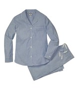 Petite Plume Seersucker Stripe Pajamas French Blue Pajama Set Womens Siz... - $101.11 CAD