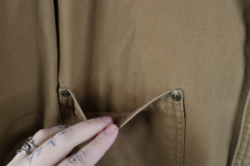 Vtg Carhartt Mens 2XLT Faded Flannel Lined Canvas Button Shirt Jacket Jac Shirt Item image 5