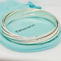 RARE 8.5&quot; Large Tiffany &amp; Co 9 Band Melody Bangle Bracelet in Sterling S... - £1,513.73 GBP
