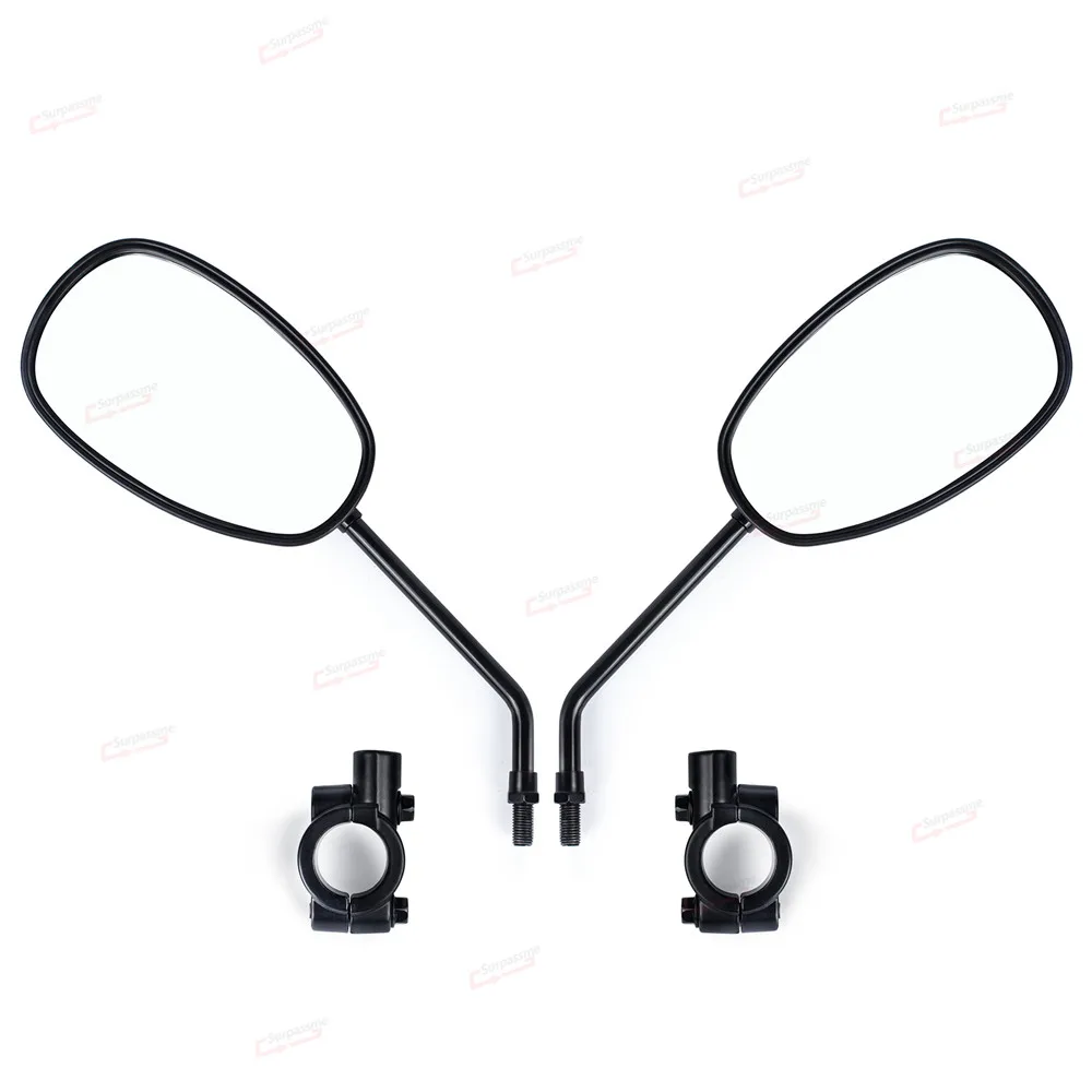 2Pcs Black Motorcycle Rear View Mirrors 10MM Clockwise Motorcycle Handlebar Side - £156.66 GBP