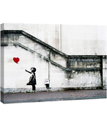 Wieco Art Banksy Grafitti Girl with Red Balloon Canvas Prints Wall Art G... - £16.01 GBP