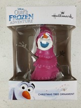 Hallmark Disney Olafs Frozen Adventure Christmas Tree Ornament Purple Sweater  - £11.74 GBP
