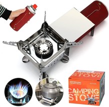 Komclub Camping Stove Foldable Camping Stove Outdoor Small Square Stove ... - £28.31 GBP