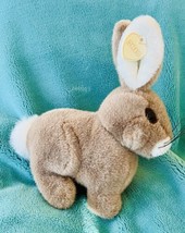 Swib Bunny Rabbit Plush Cottontail 9 INCH Tan White Realistic 1987 Tag V... - $22.43