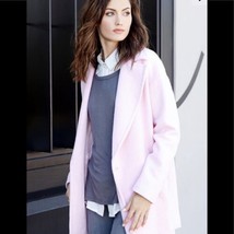 JOA J.O.A. Pink Oversized Single Snap Wool Blend Pea Coat XS - £23.47 GBP