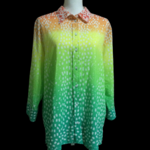 Rad Vintage 90s Bright Loud Print Abstract Blouse Women’s Size 14 by ALIA - $33.45
