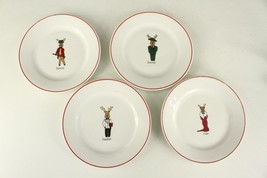 Christmas China Plates Rainbow Mountain Reindeer Dancer Dasher Donner Vixen - £16.34 GBP