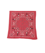 Vintage 60s Levis Spell Out All Over Print Bandana Handkerchief Red USA 20&quot; - $40.88 CAD
