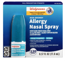 Walgreens Non-Drowsy Allergy Nasal Spray 0.57 fl oz, 120 sprays Exp 12/2024 - $20.99
